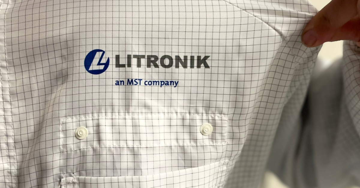Career Litronik Logo on lab coat